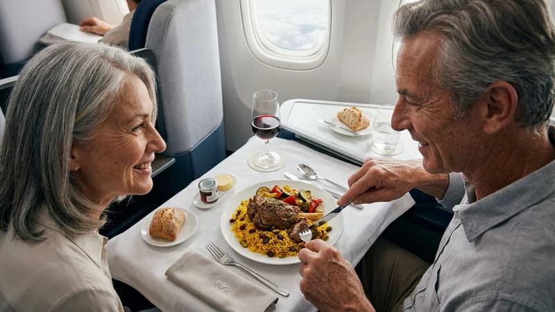 Main course on Air France Business Class Review 2026: French Elegance at 35,000 Feet