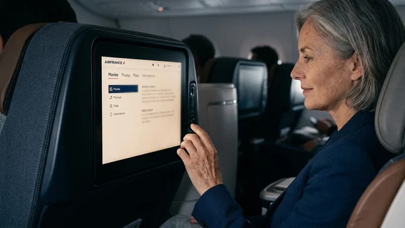 Entertainment system on Air France Business Class Review 2026: French Elegance at 35,000 Feet