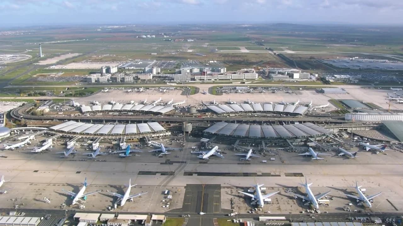 Paris Charles de Gaulle Airport aerial view
