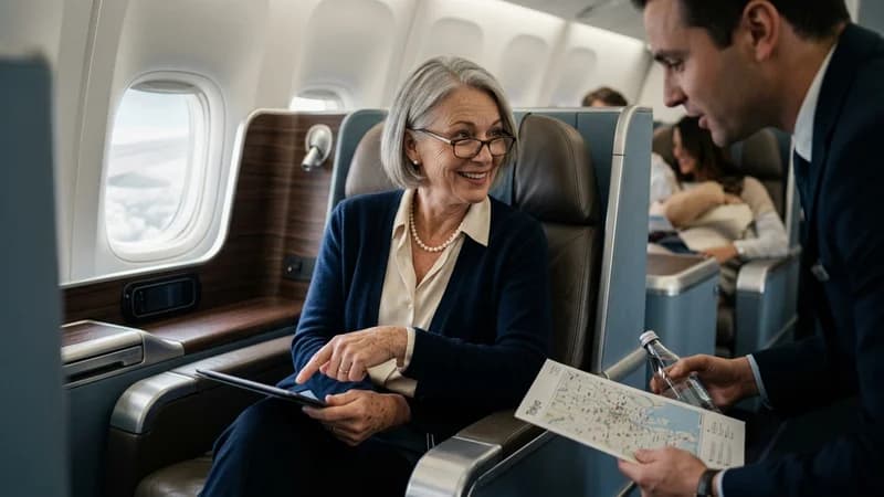 Traveler enjoying premium experience