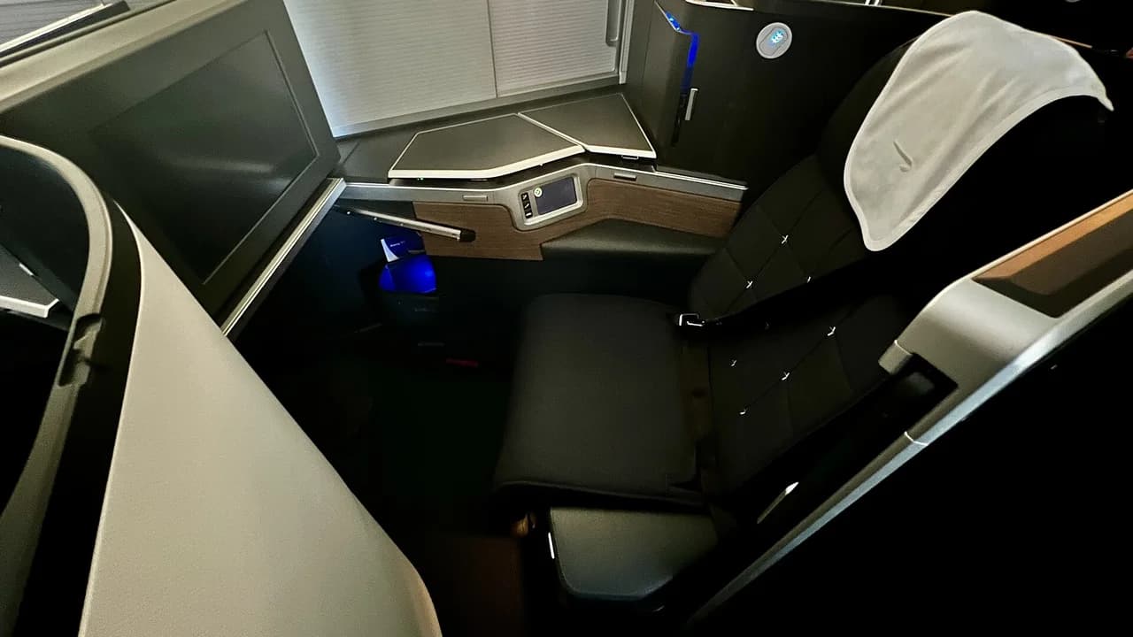 British Airways Club Suite business class with privacy door on A350