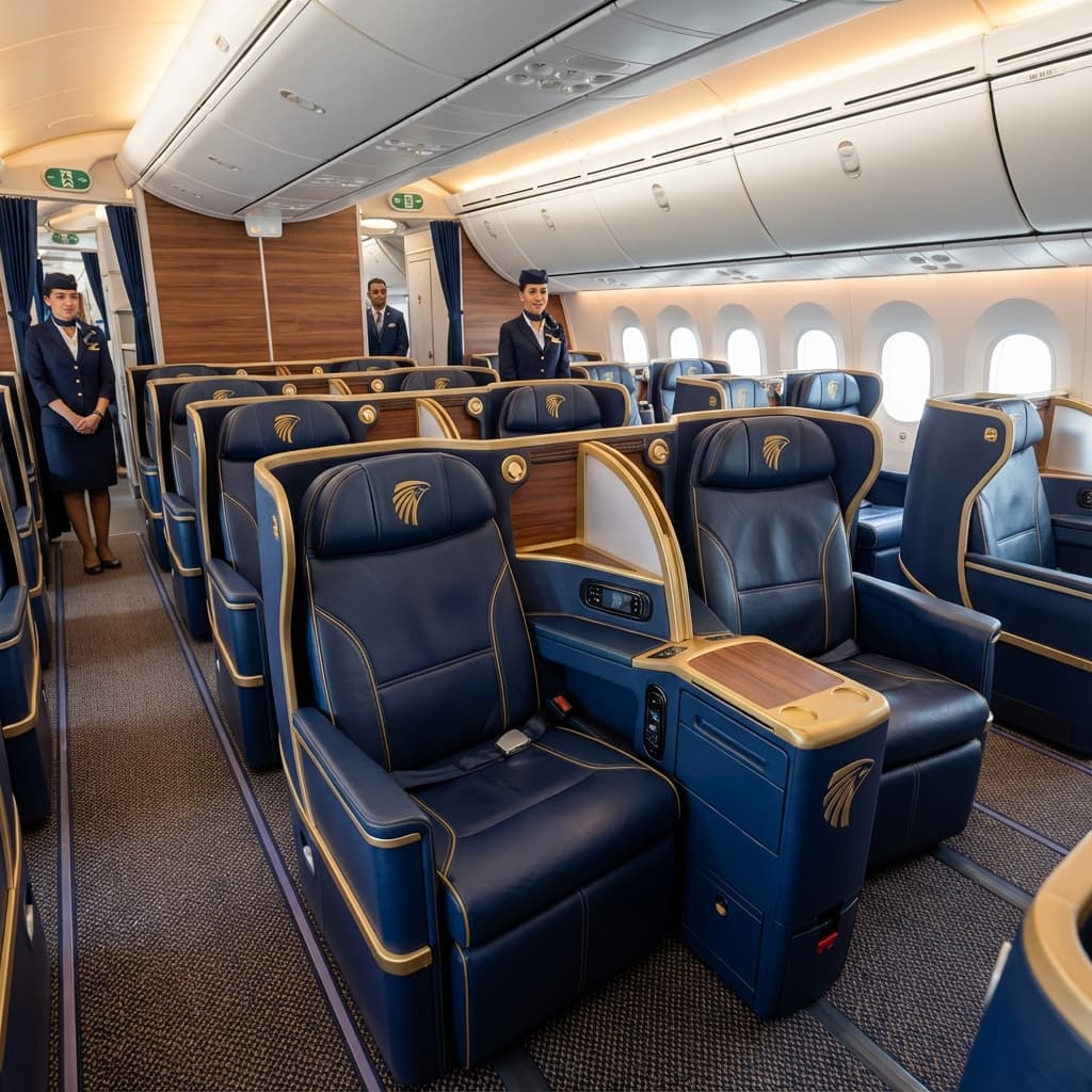 EgyptAir Business Class Cabin