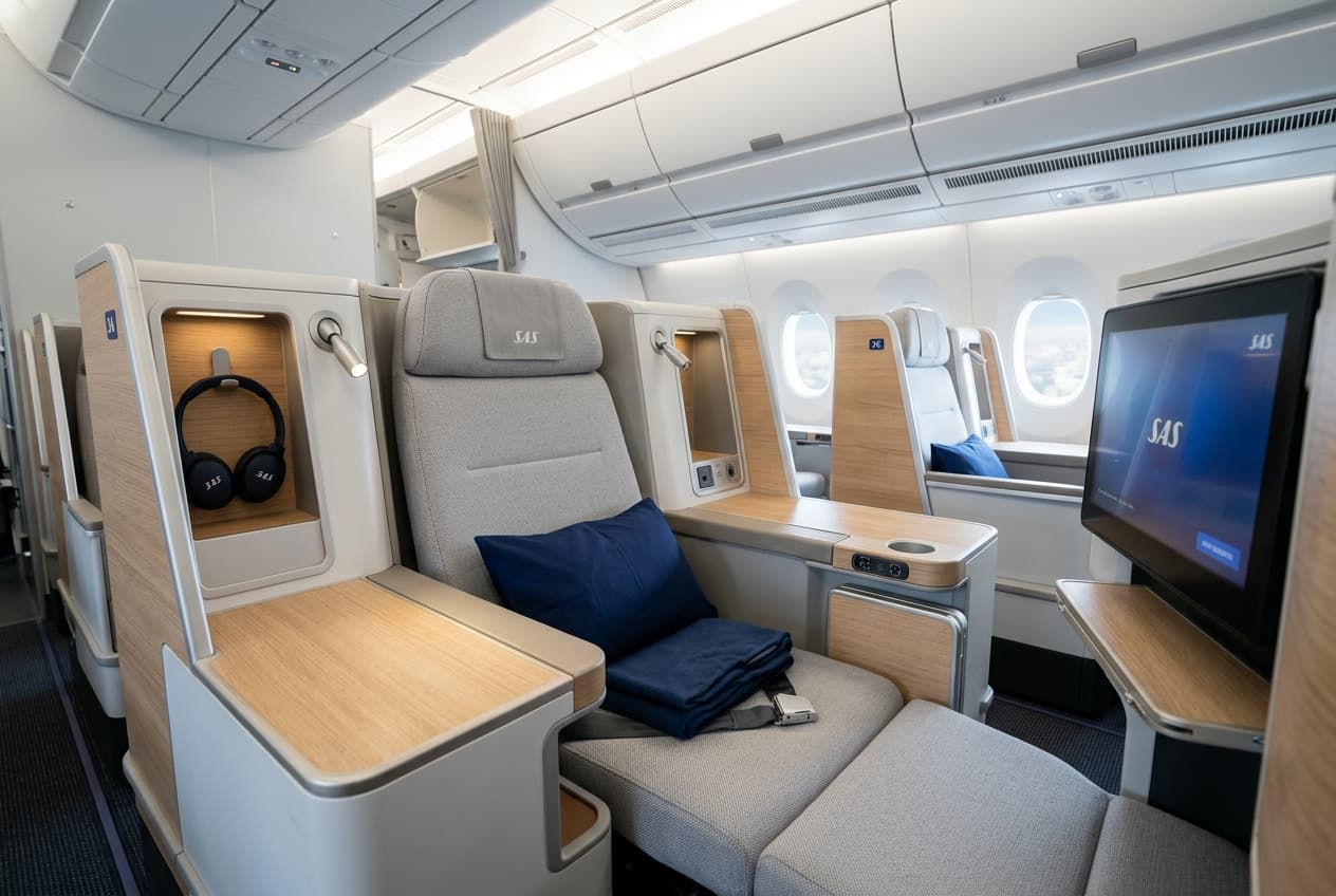 SAS Scandinavian Airlines Business Class Cabin