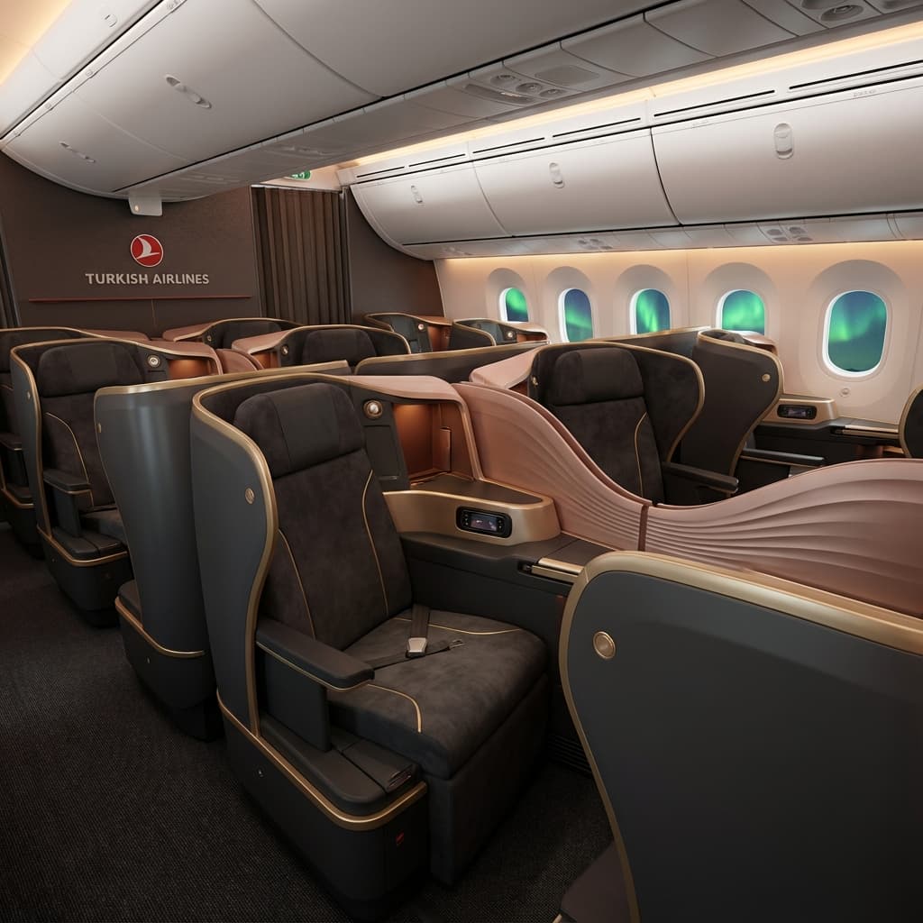 Turkish Airlines Business Class Cabin