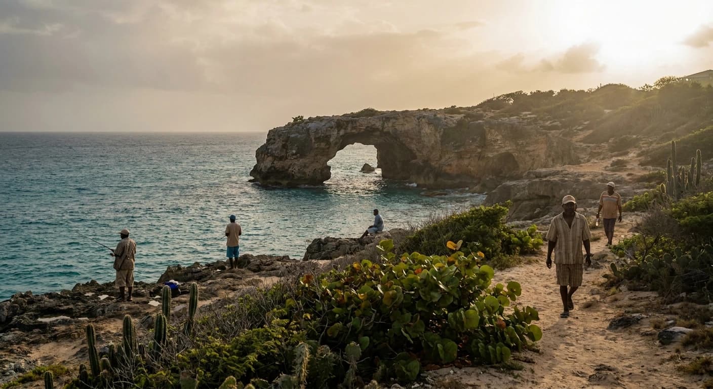 Pristine white sand beach and turquoise Caribbean waters at Shoal Bay, Anguilla