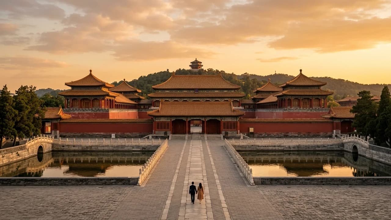 Iconic landmark in Beijing, China at golden hour