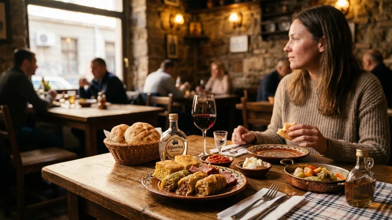 Authentic local cuisine dining experience in Belgrade