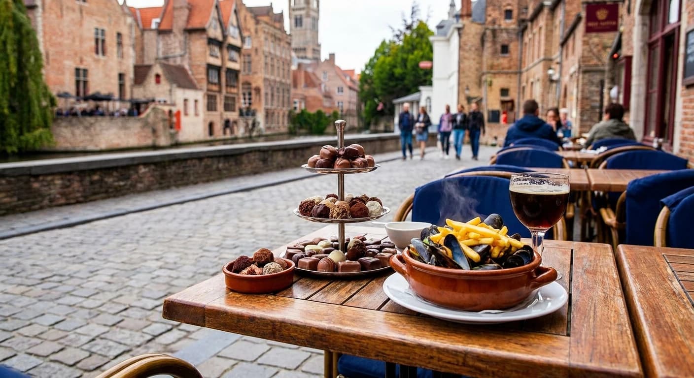 Belgian chocolate and cuisine in Bruges