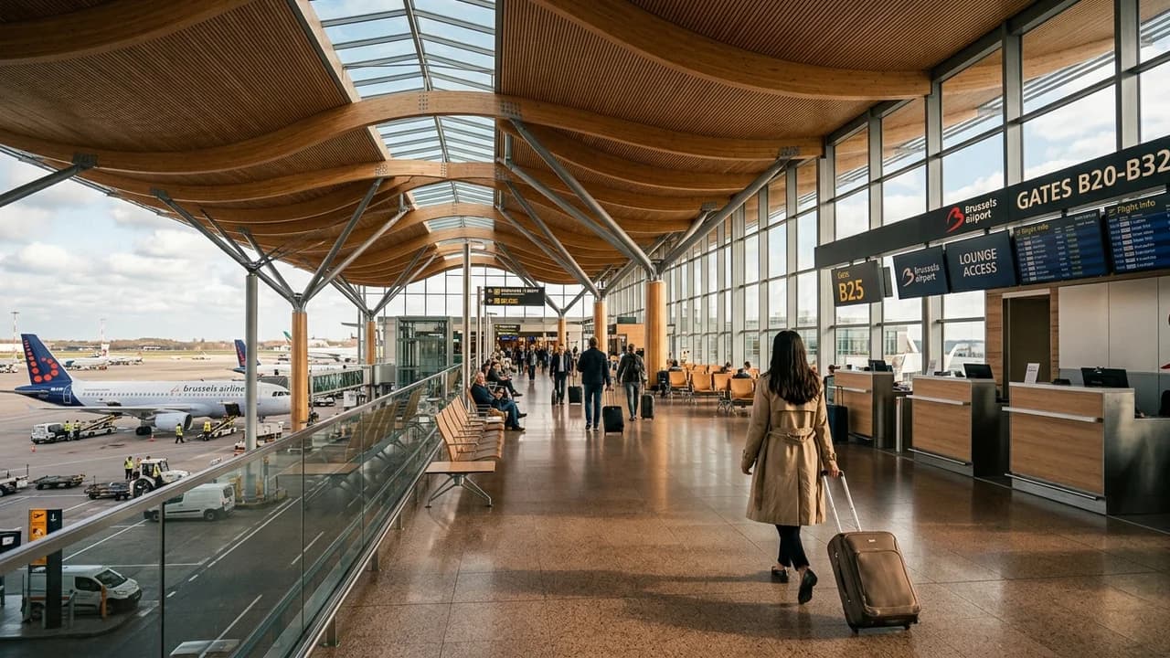 International terminal interior at Brussels airport