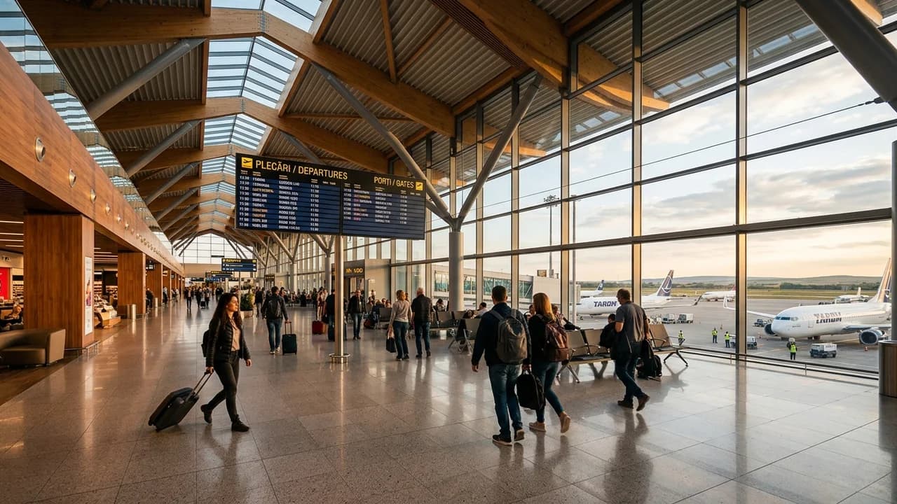 International terminal interior at Bucharest airport