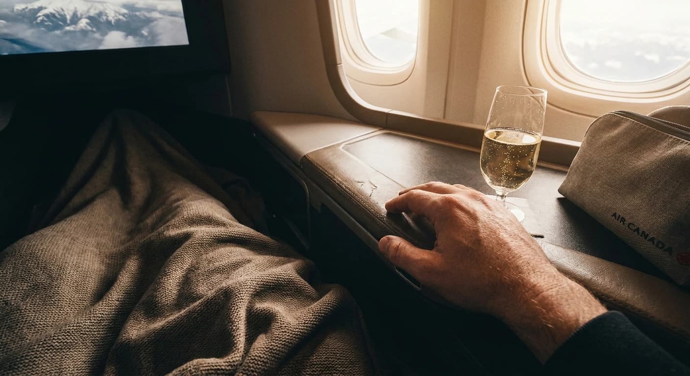 Air Canada business class cabin with premium seating and amenities