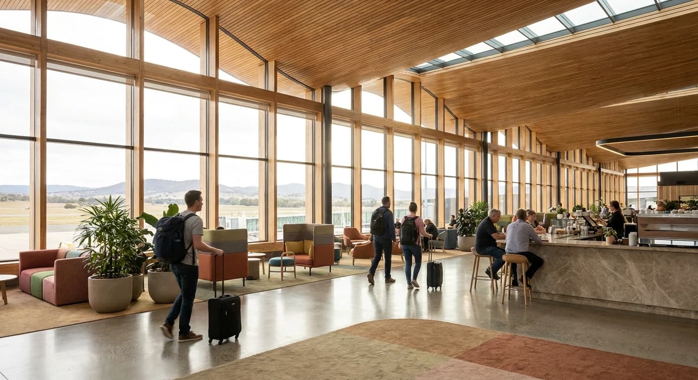 Modern Canberra Airport terminal interior