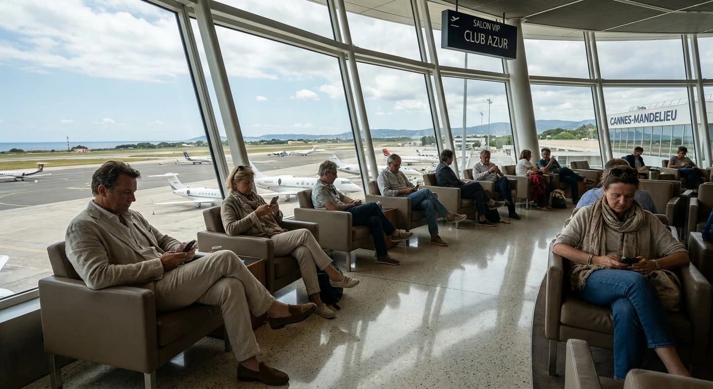 Nice Côte d'Azur Airport terminal with Mediterranean coastal views