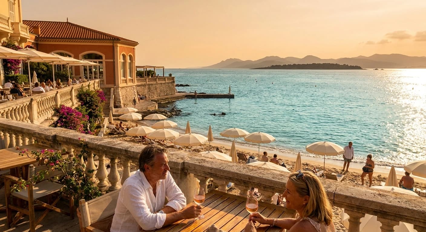 Luxury yacht charter and La Croisette waterfront in Cannes