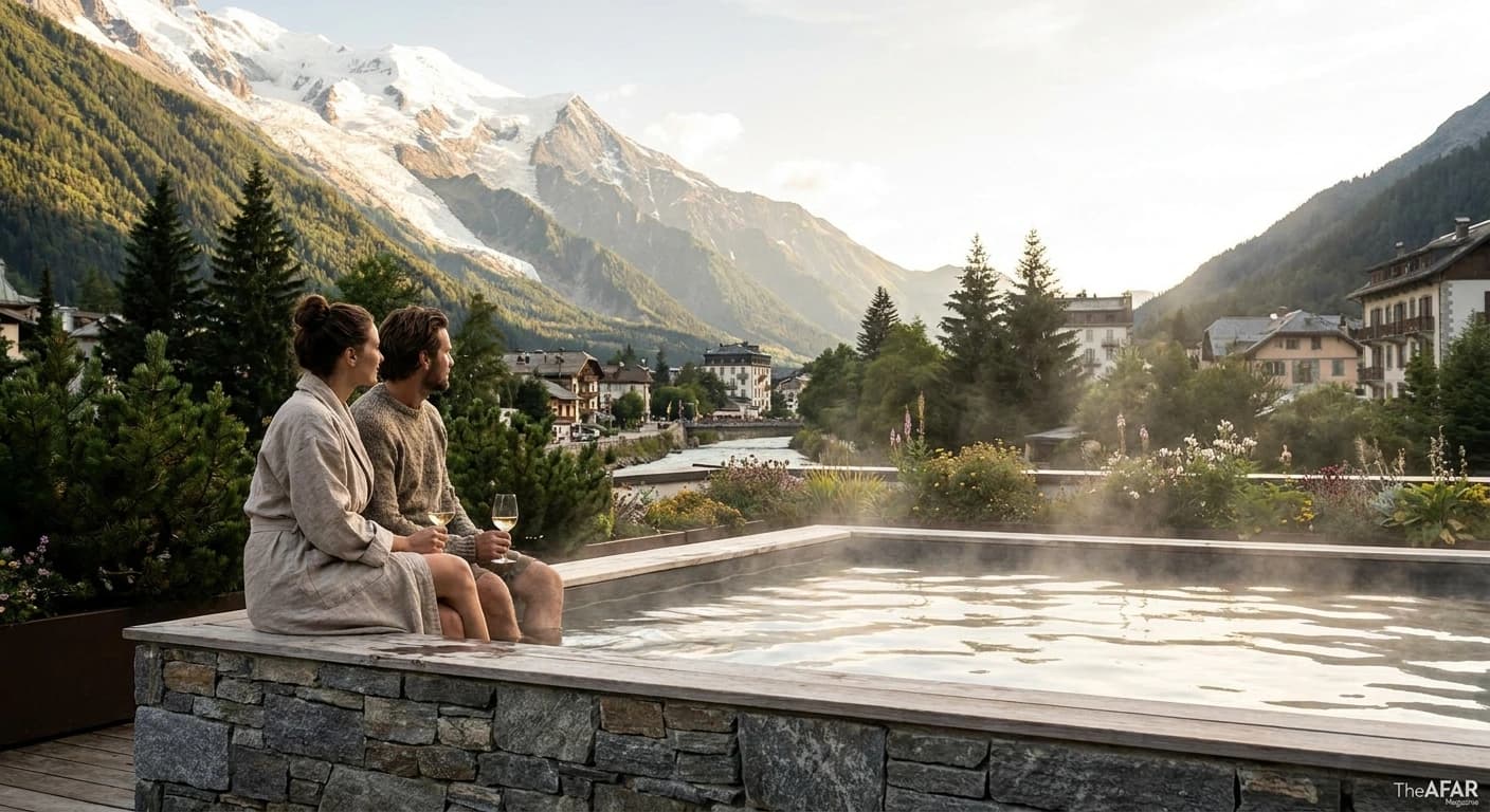 Luxury chalet suite with panoramic Mont Blanc views and premium Alpine amenities in Chamonix