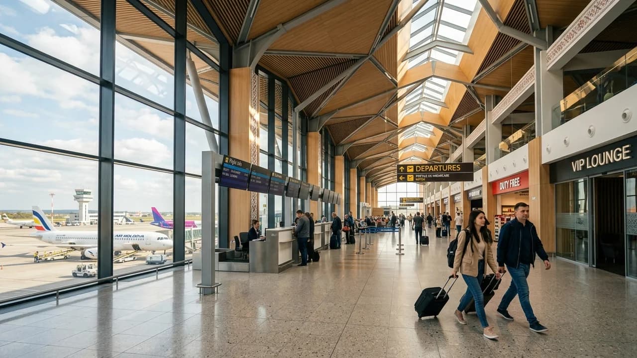 International terminal interior at Chisinau airport