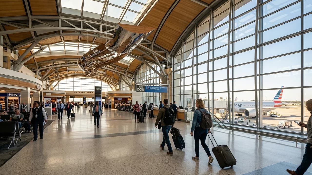 International terminal interior at Dallas airport