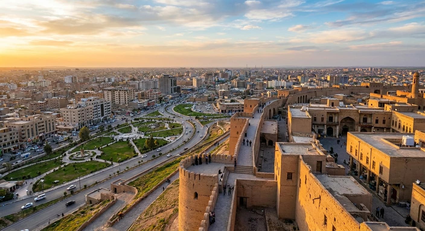 Erbil Citadel overlooking the modern city