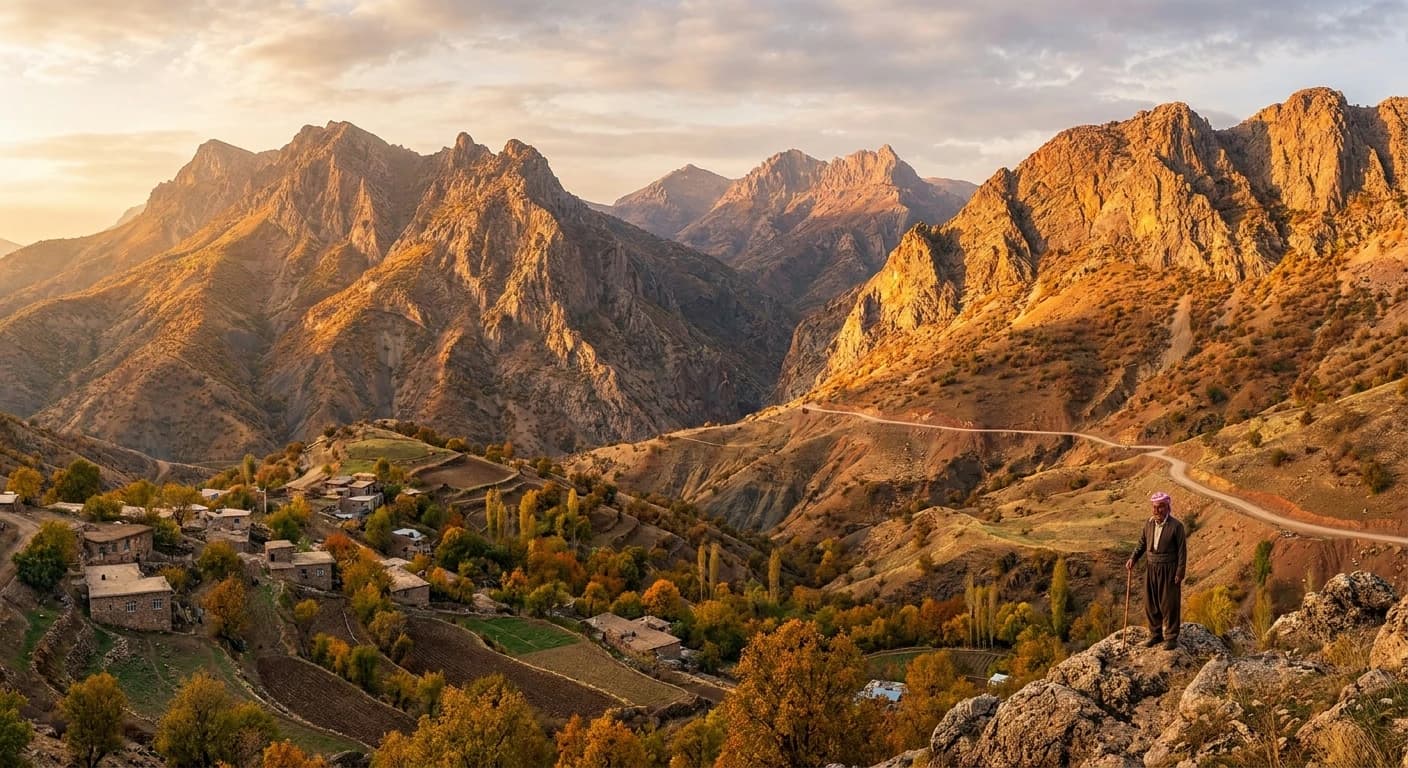 Dramatic mountain landscape in Kurdistan Region