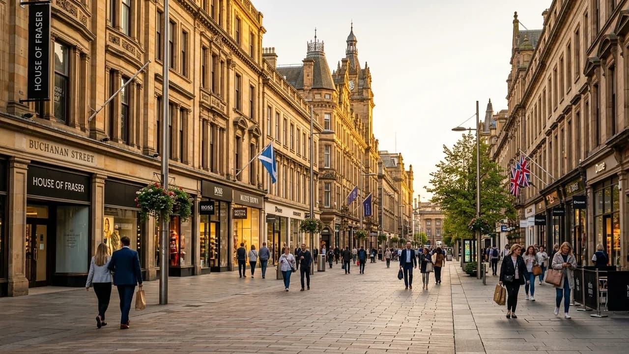 Premium shopping and leisure district in Glasgow