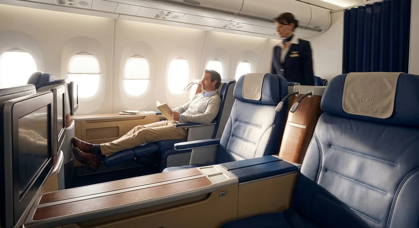 Lufthansa business class cabin