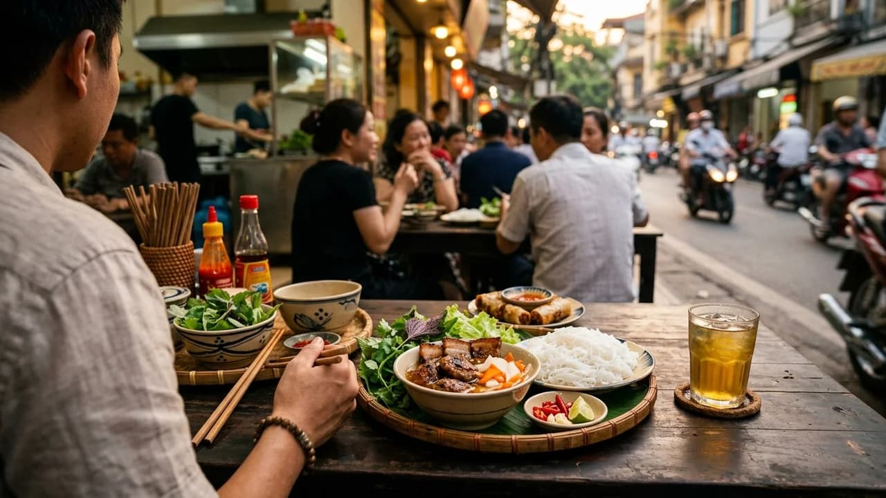 Authentic local cuisine dining experience in Hanoi