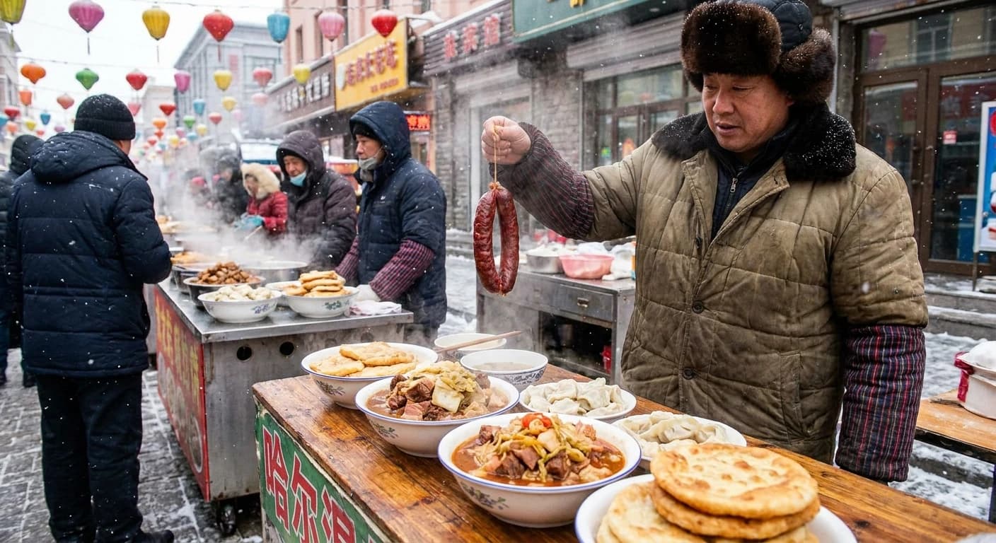 Harbin red sausage and Manchurian winter comfort food