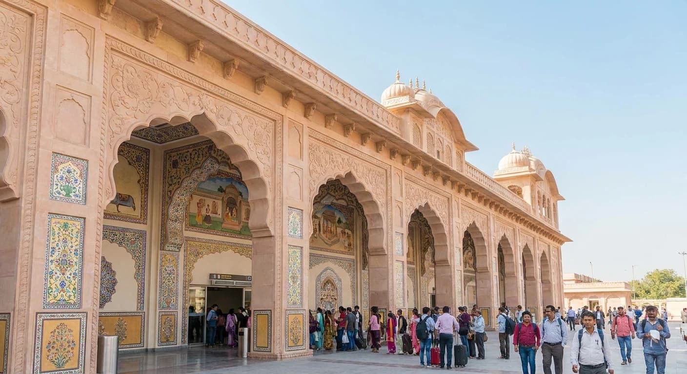 Rajasthani-inspired architecture at Jaipur International Airport