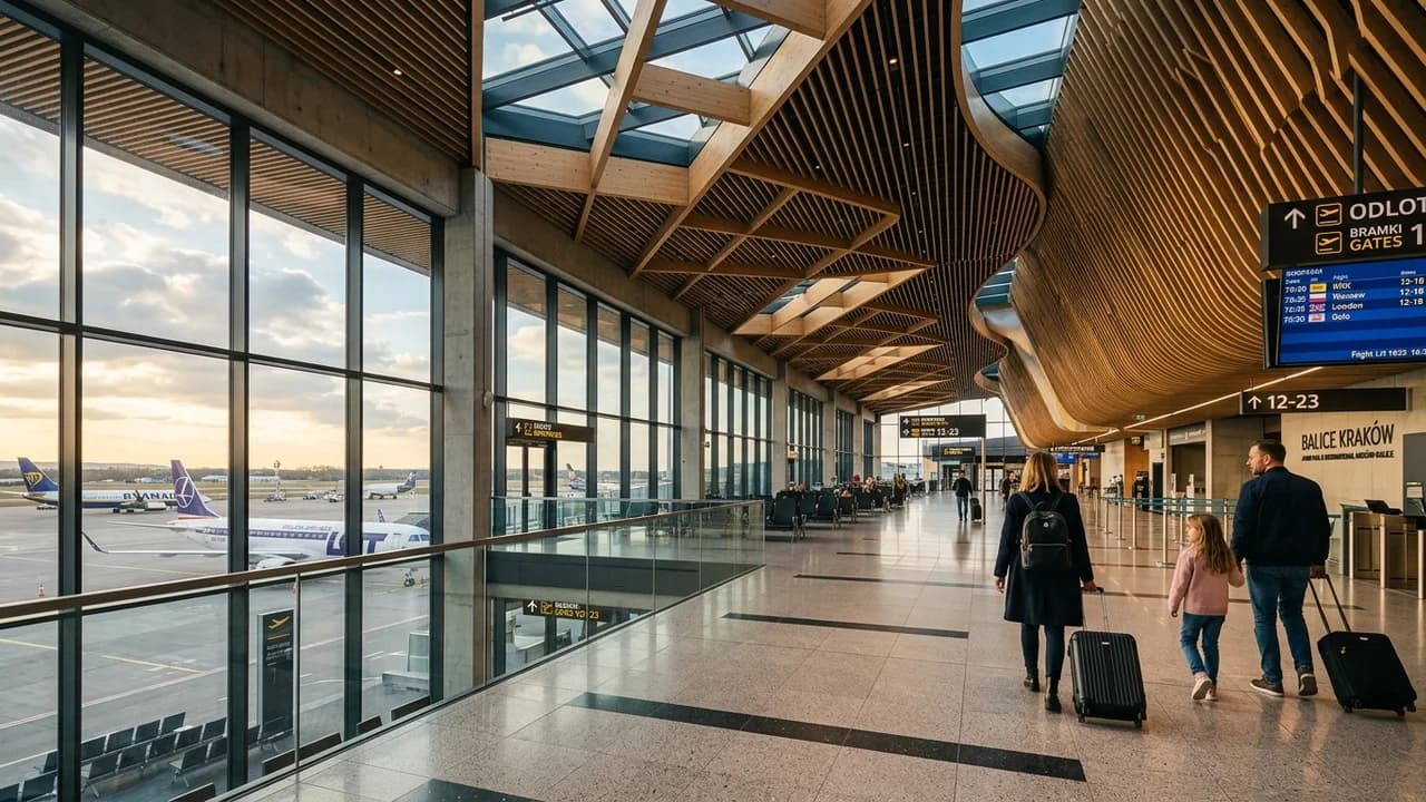 International terminal interior at Krakow airport