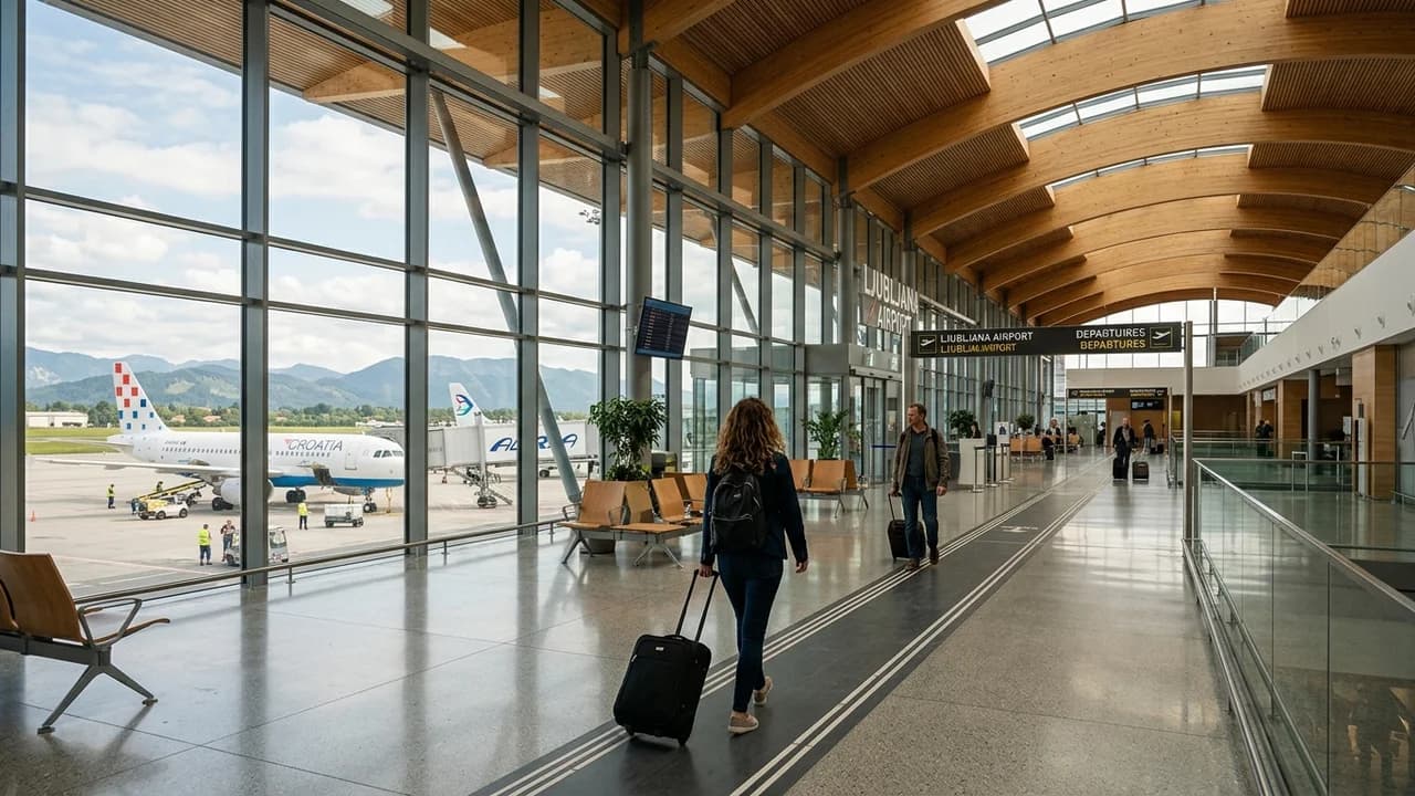International terminal interior at Ljubljana airport