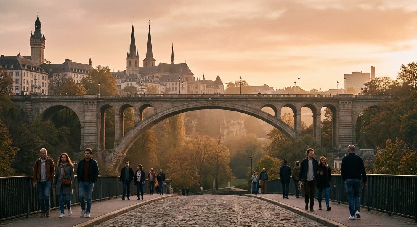 Bock Casemates and medieval fortifications overlooking the Alzette valley in Luxembourg City