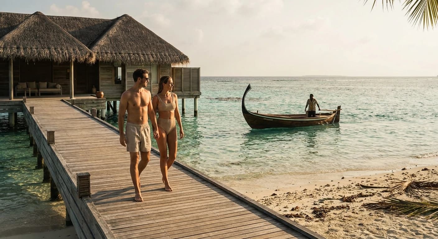 Luxury overwater villa with private pool and direct Indian Ocean access in the Maldives