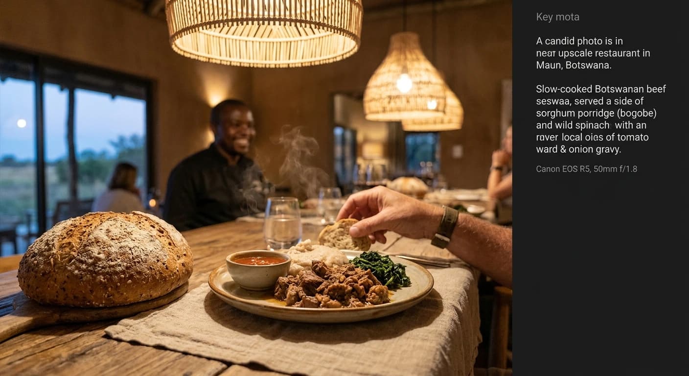 Elegant bush dinner setup under stars at luxury Okavango Delta safari lodge