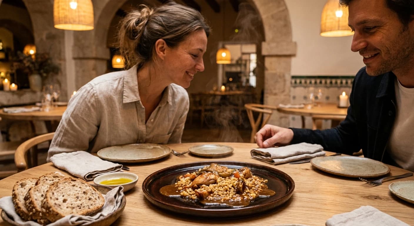 Fresh Mediterranean seafood and local Mallorcan cuisine at a waterfront restaurant in Palma