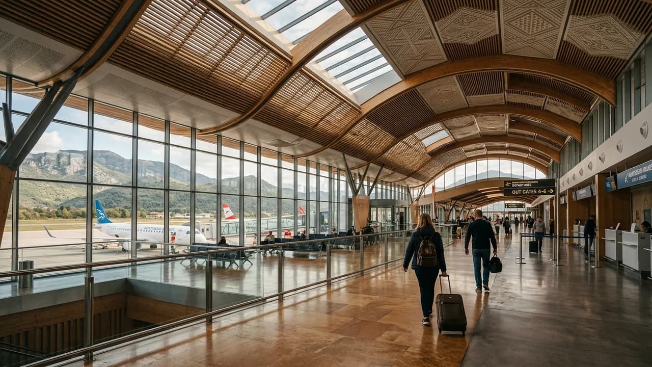 International terminal interior at Podgorica airport