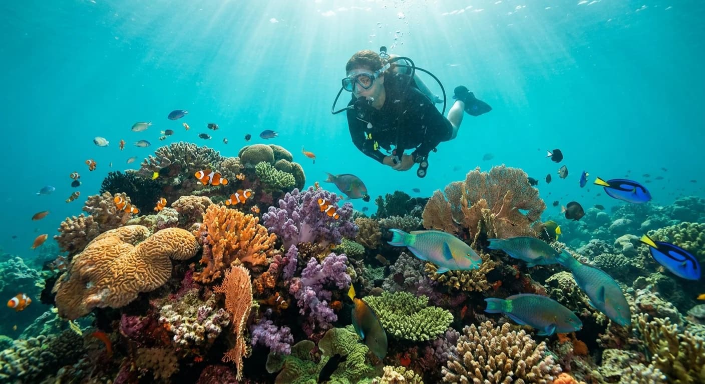 Kimbe Bay coral reef diving
