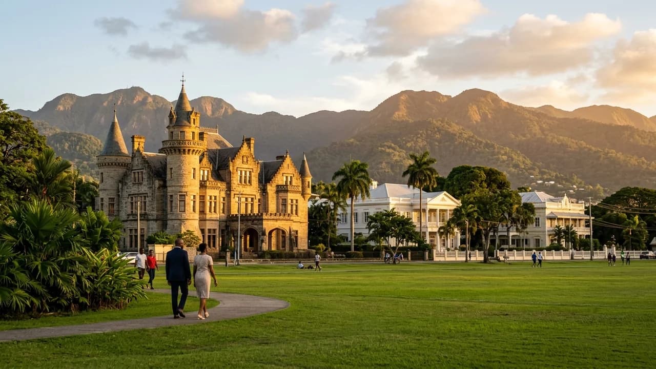 Iconic landmark in Port of Spain, Trinidad And Tobago at golden hour