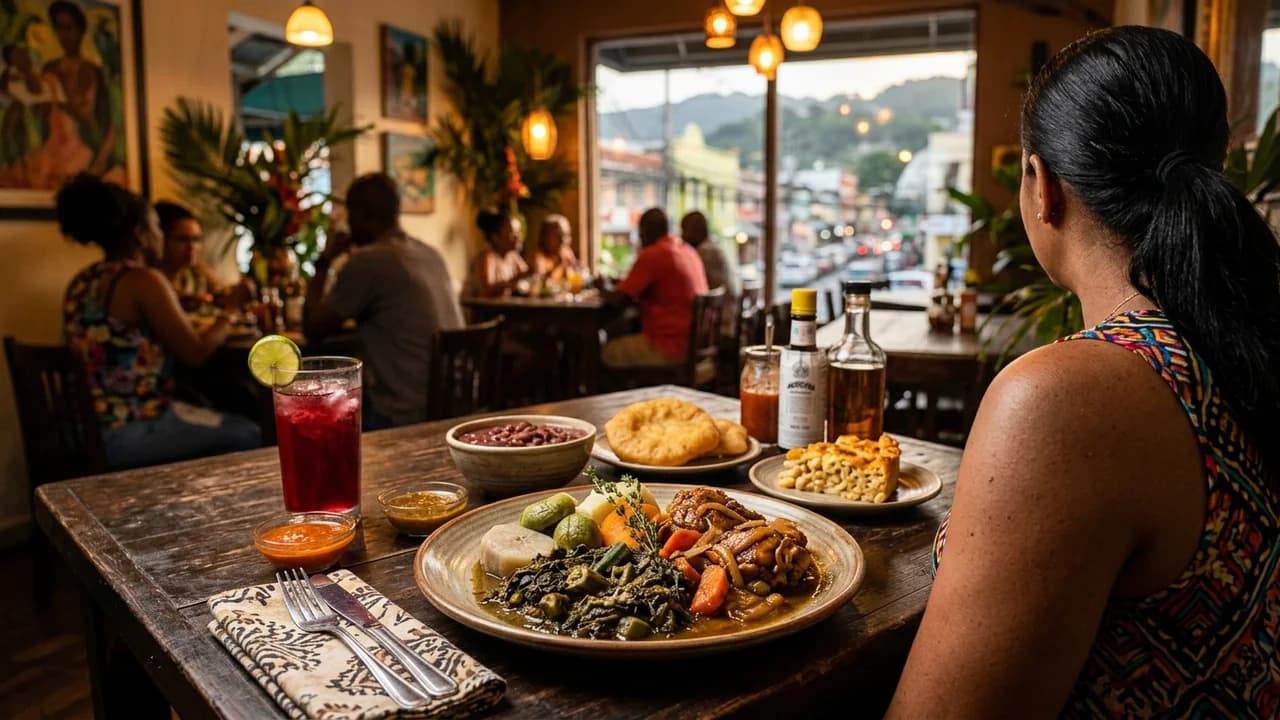 Authentic local cuisine dining experience in Port of Spain