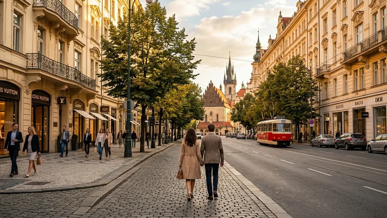 Premium shopping and leisure district in Prague