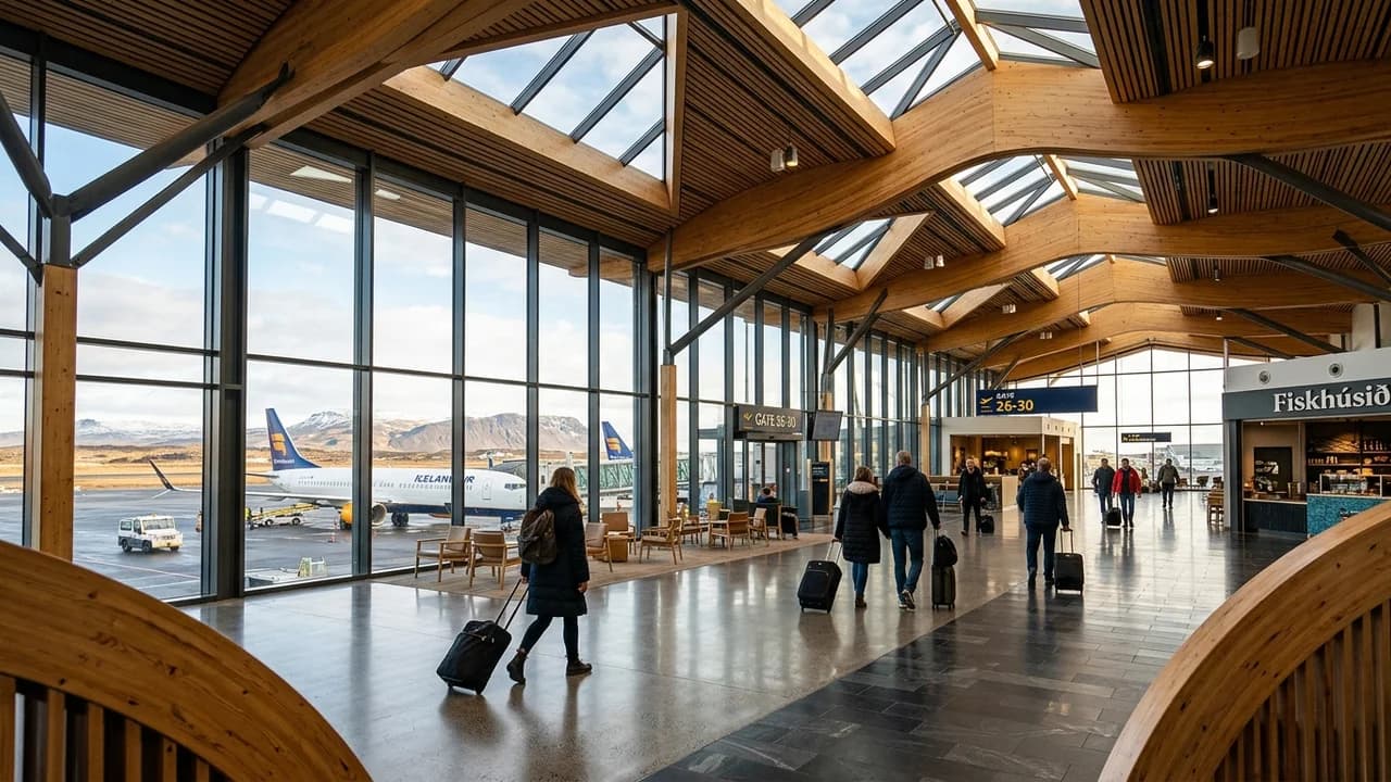 International terminal interior at Reykjavik airport