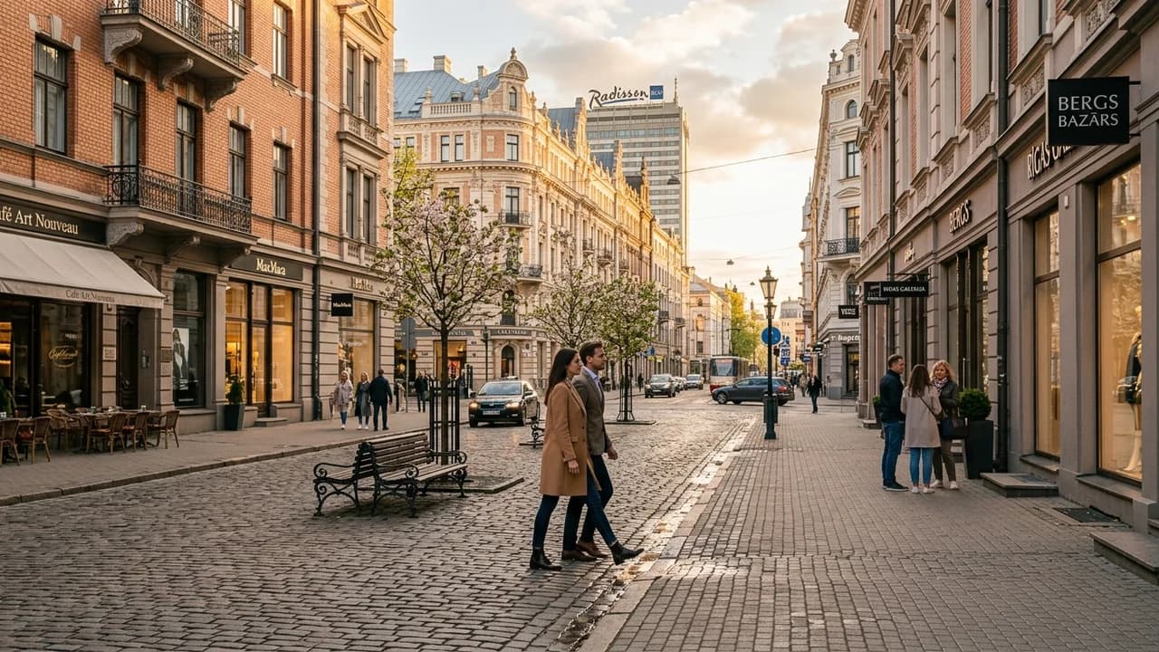 Premium shopping and leisure district in Riga