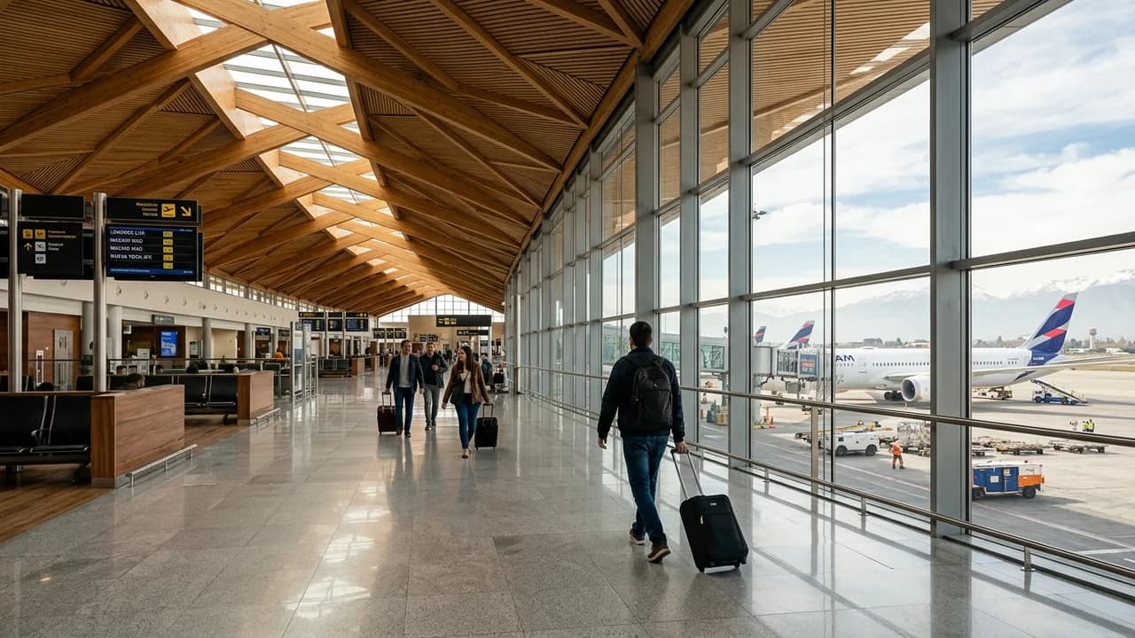 International terminal interior at Santiago airport