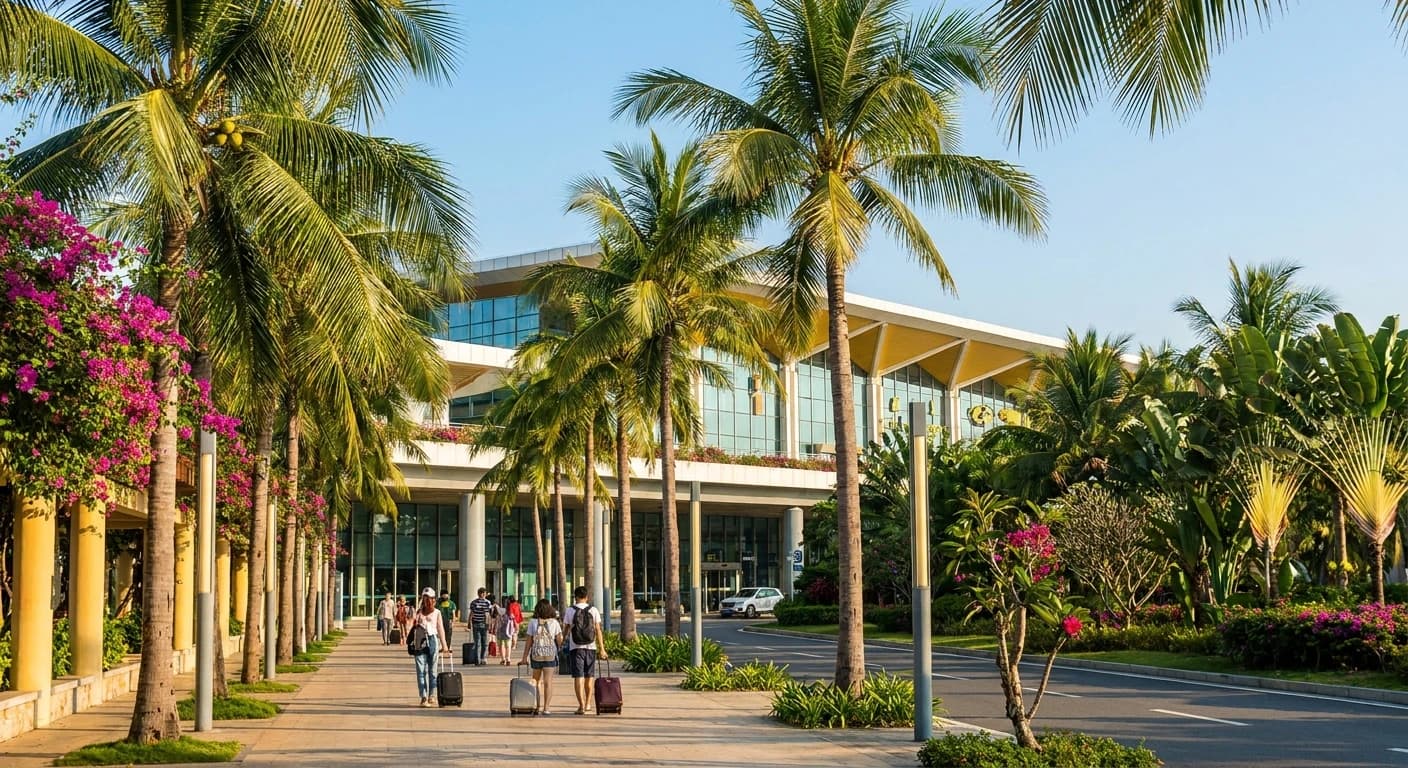 Sanya Phoenix International Airport with tropical setting