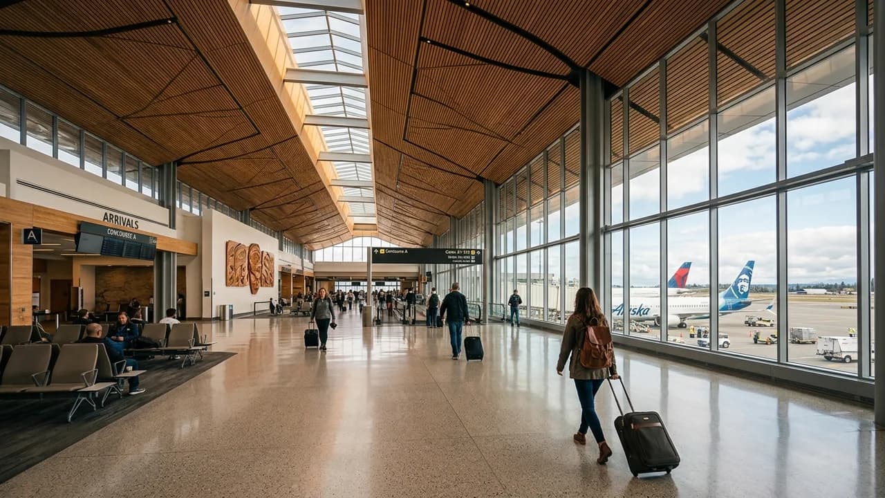 International terminal interior at Seattle airport