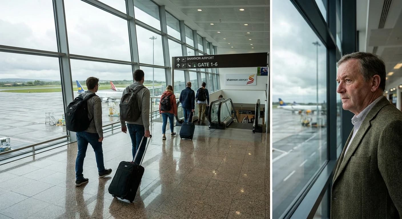 Shannon Airport arrivals terminal with rental car desks and modern facilities