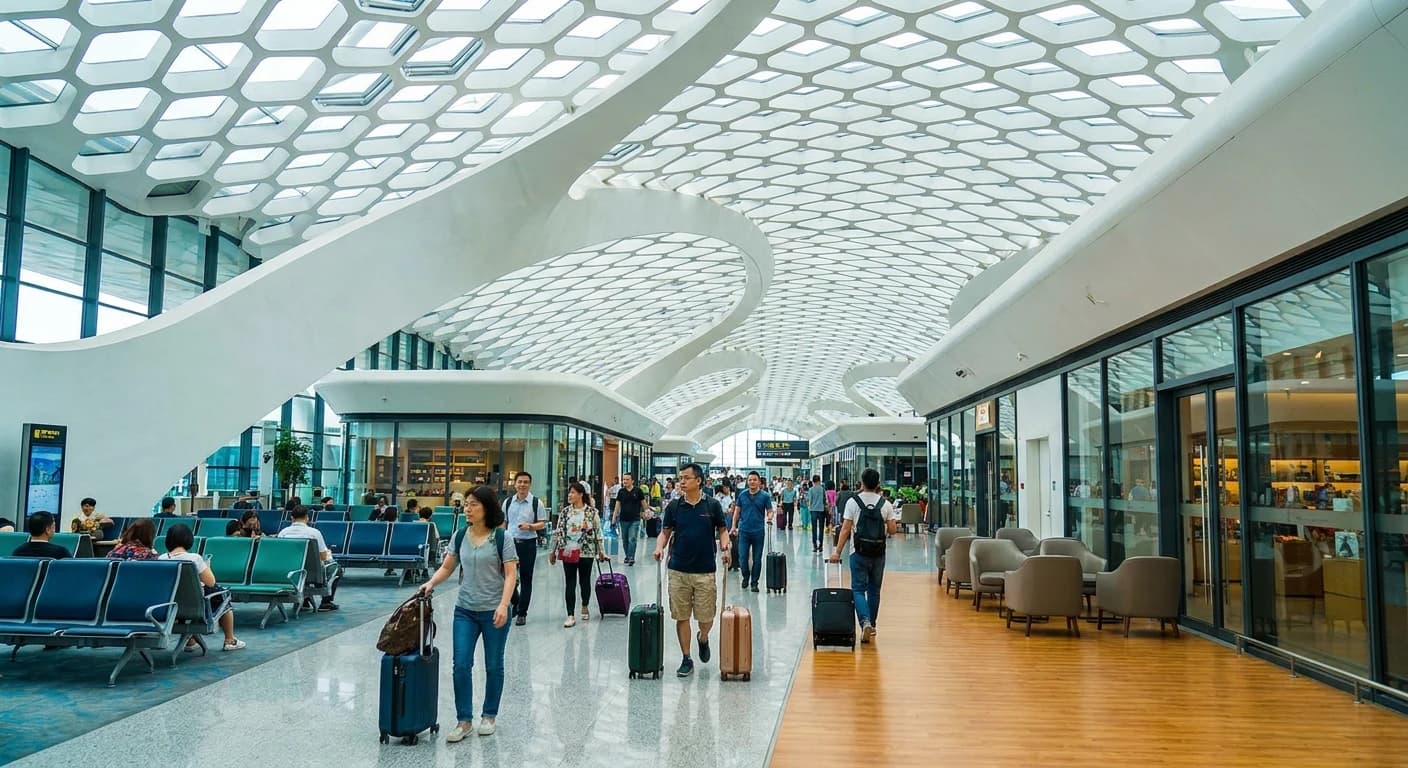 Modern terminal interior at Shenzhen Bao'an International Airport