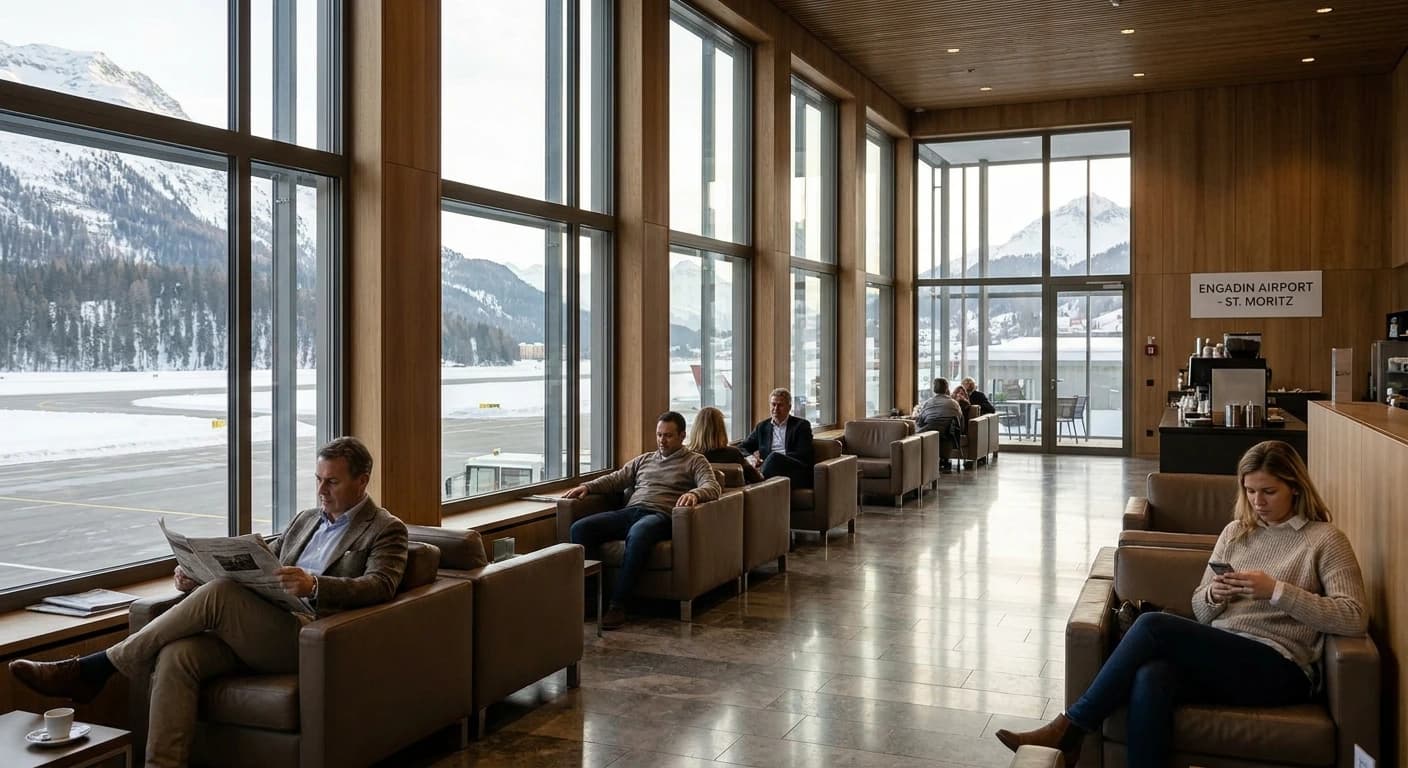 Zürich Airport international terminal with efficient connections to St. Moritz