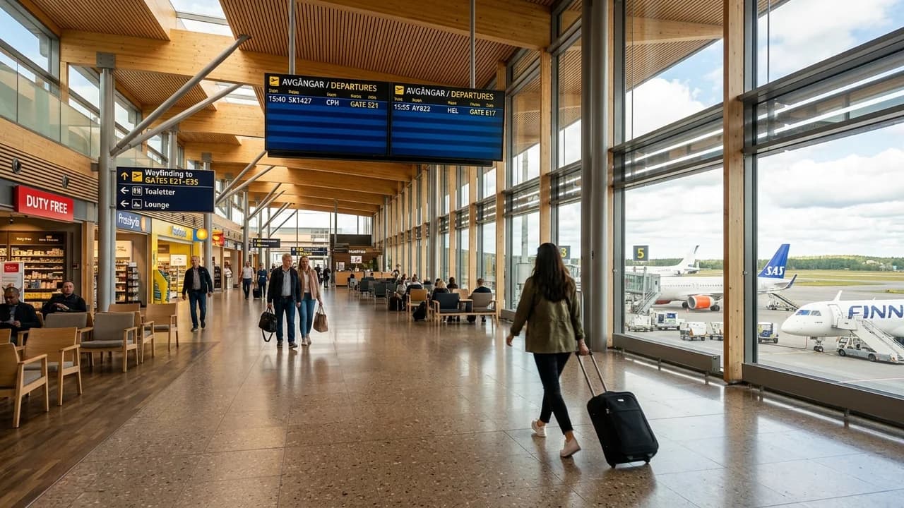 International terminal interior at Stockholm airport