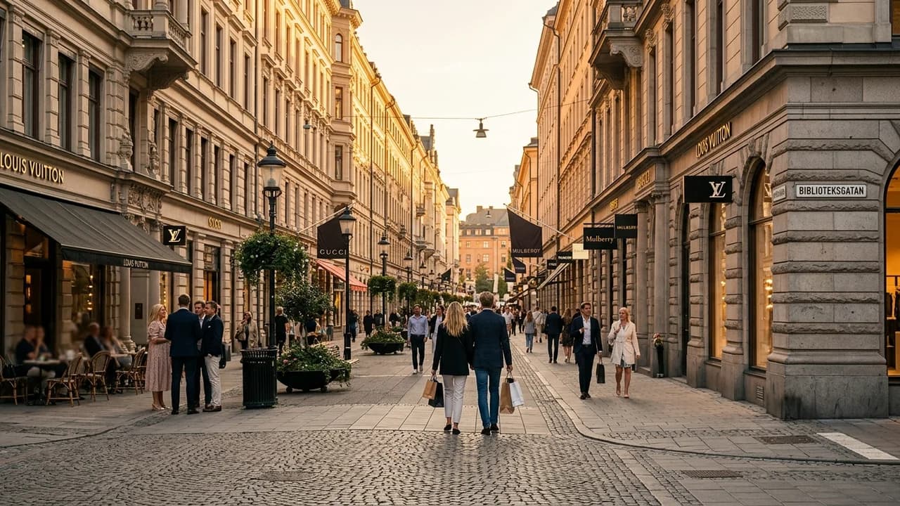 Premium shopping and leisure district in Stockholm