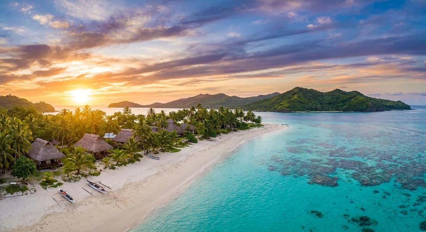 Fiji island beach panorama